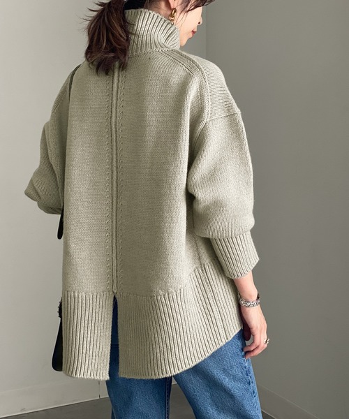 Adam et Rope&#39; - アダムエロペ   タートルバックスリットニットプルオーバー ADAM ET ROPÉ FEMME(アダム エ ロペ ファム) / 【WEB限定