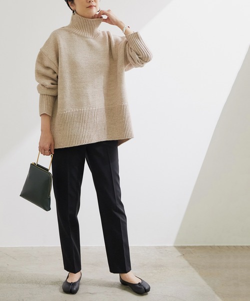 ニット セーター タートルバックスリットニットプルオーバー レディース ADAM ET ROPE' ニット 【WEB限定】タートルバックスリットニット