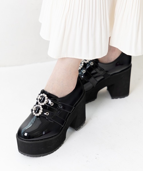 attagirl フォーマルシューズ 厚底プラットフォームビジュー