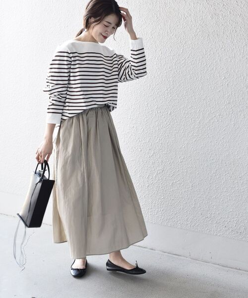 SHIPS（シップス） ロング スカート *「撥水加工/手洗い可能」タフタ