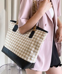 STYLEBLOCK トートバッグ 千鳥格子柄トートバッグ レディース