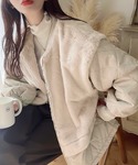 ブルゾン アウター もこもこ癒され。ファー×キ...の詳細画像1