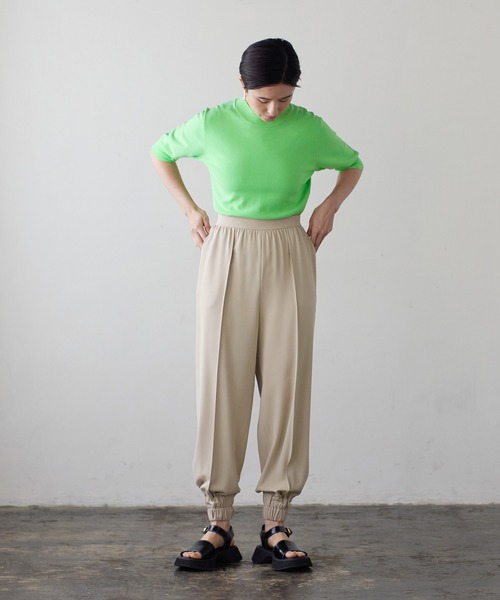 LANVIN en Bleu パンツ ポリエステルツイル裾ゴムパンツ
