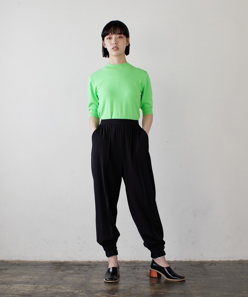 セールLANVIN en bleu  ポリエステルツイルドロストテーパードパンツ セールLANVIN en bleu ポリエステルツイルドロストテーパード