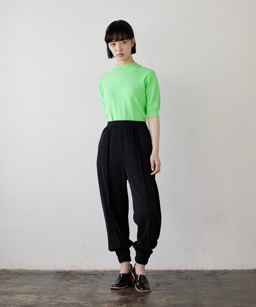 セールLANVIN en bleu  ポリエステルツイルドロストテーパードパンツ セール LANVIN en bleu ポリエステルツイルドロストテーパードパンツ