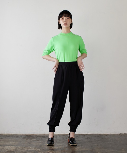 LANVIN en Bleu パンツ ポリエステルツイル裾ゴムパンツ