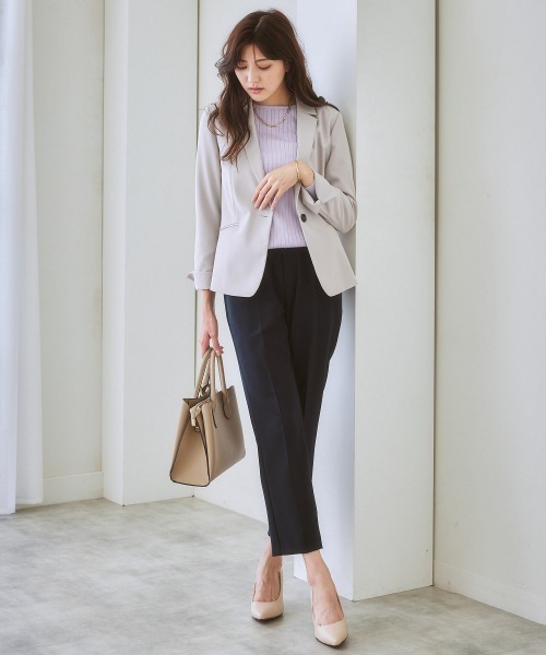 ダブルクロス テーラードジャケット&テーパードパンツ 7days Life Styling ジャケット テーラードジャケット 洗える