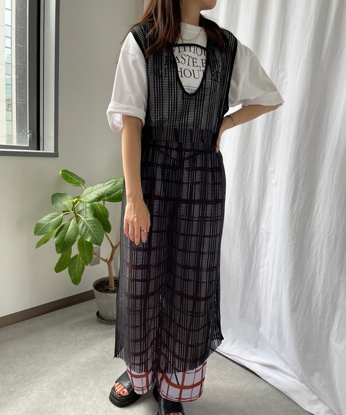 メッシュワンピース（ブランド登録なし／ファッション）（色：ホワイト