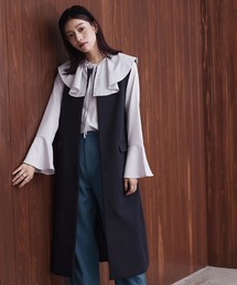 Pierrot（ピエロ） ベスト ジレ メルトンロングジレ レディース