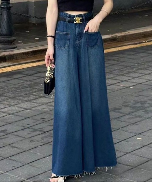 BLANC FICELLE ジーンズ デニム デニムパンツ ワイド デニムパンツ