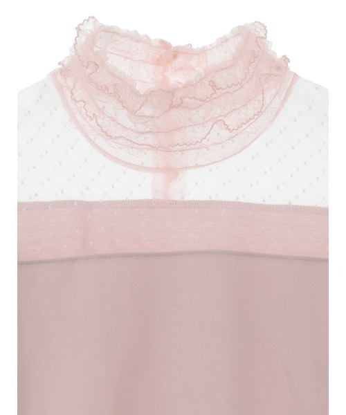 PINK HOUSE tシャツ ダイヤチュール使いハイネックカットソー  