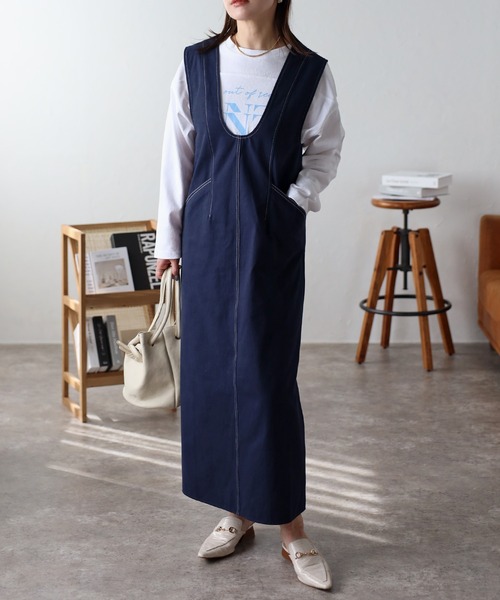 Uネックジャンパースカート SLOBE IENA｜Uネックジャンパースカート | Rakuten Fashion(楽天