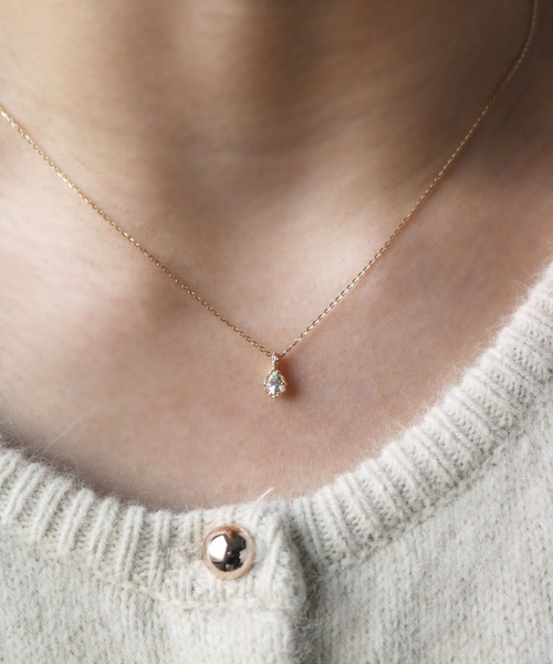 ネックレス K10アクアマリンネックレス レディースの画像