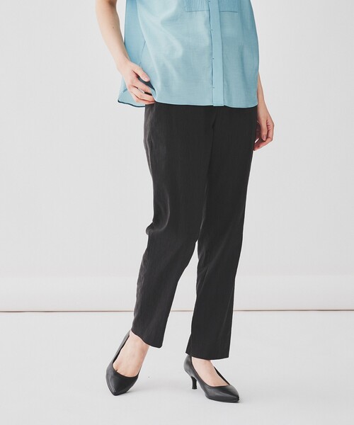 UNTITLED パンツ 「ストレッチ素材／セットアップ可能」リネン混  