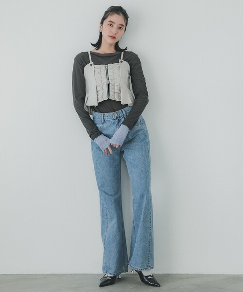 【新品】PUBLIC TOKYO♡トップス 半袖 Tシャツ 柄 シースルー PUBLIC TOKYO tシャツ レイヤーシアーTOP/シースルートップス