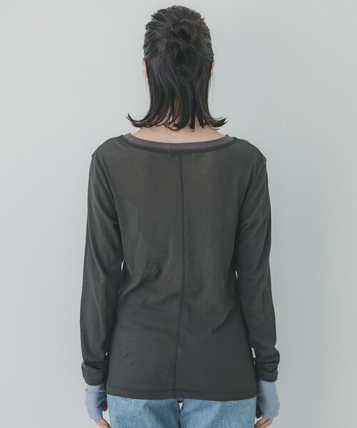 PUBLIC TOKYO tシャツ レイヤーシアーTOP/シースルートップス