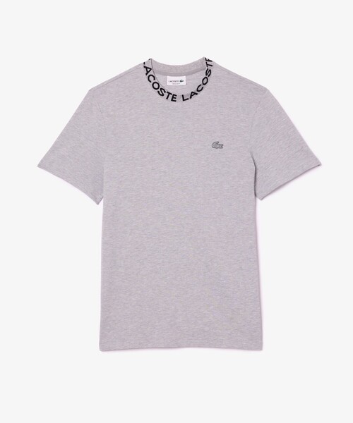 【LACOSTE】ロゴクルーネック オーガニックコットン 半袖Tシャツ LACOSTE tシャツ オーガニックコットン ストレッチ ジャカード