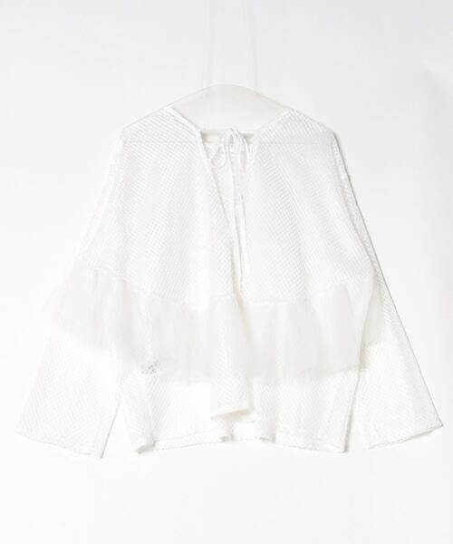 ブラウス シャツ heki ヘキ メッシュフリルブラウス レディース THE MILES ブラウス シャツ heki ヘキ メッシュフリルブラウス