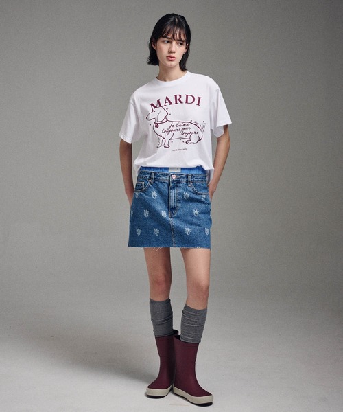 Mardi Mercredi tシャツ TSHIRT SWING THE TAIL DDANJI FLOWER