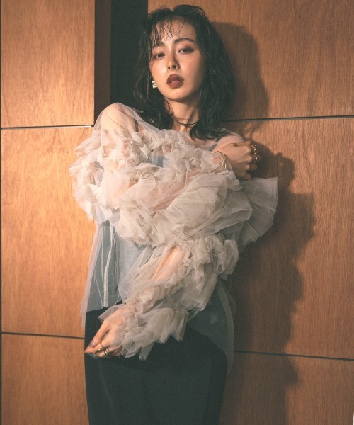 DONOBAN チュニック 「ANDRESD」decorative tulle tops チュール