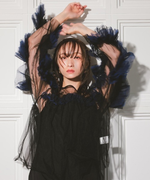 ANDRESD チュールフリルブラウス DONOBAN チュニック 「ANDRESD」decorative tulle tops チュール