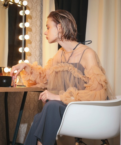 DONOBAN チュニック 「ANDRESD」decorative tulle tops チュール