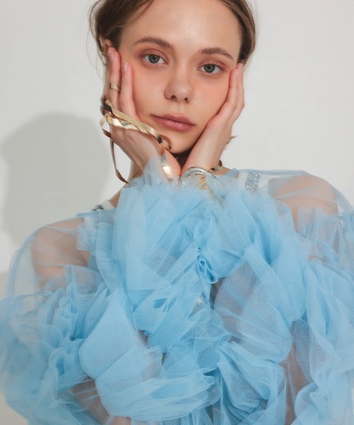 DONOBAN チュニック 「ANDRESD」decorative tulle tops チュール