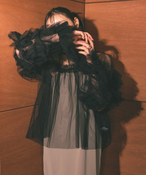ANDRESD チュールフリルブラウス DONOBAN チュニック 「ANDRESD」decorative tulle tops チュール