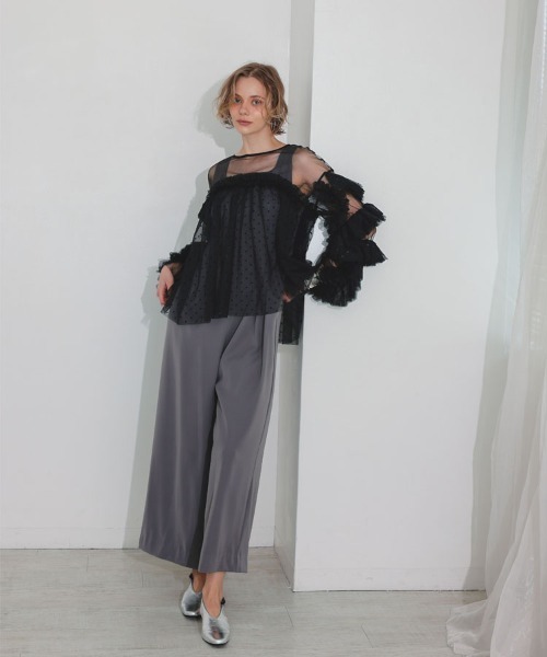 DONOBAN チュニック 「ANDRESD」decorative tulle tops チュール