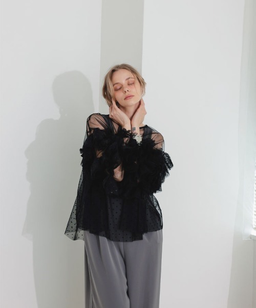 DONOBAN（ドノバン） チュニック 「ANDRESD」decorative tulle tops