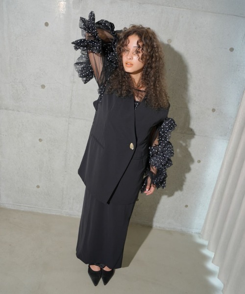 DONOBAN チュニック 「ANDRESD」decorative tulle tops チュール
