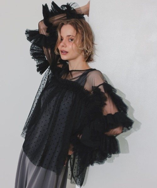 DONOBAN（ドノバン） チュニック 「ANDRESD」decorative tulle tops