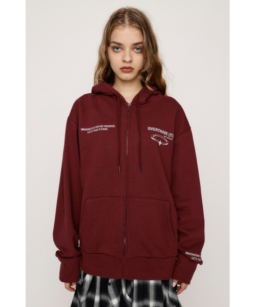 SLY（スライ） パーカー FRONT ZIP PRINT HOODIE フロント ジップ