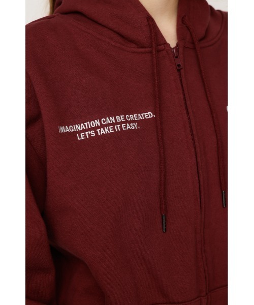 SLY（スライ） パーカー FRONT ZIP PRINT HOODIE フロント ジップ