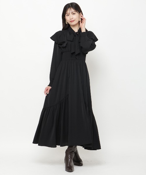 新品タグ付き アンドクチュール ツイード柄ウエストリブ切替シャツ