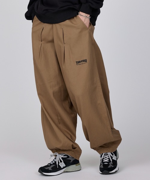 Thrasher フード付きジャケット & 茶色パンツ セット