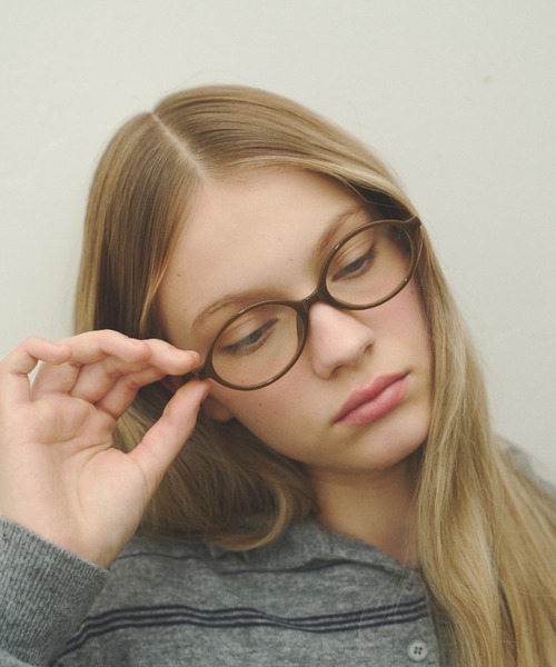 ブラウンラウンドメガネ (度あり) GIUNON 伊達メガネ メガネ 眼鏡 petite round glasses / ペティート