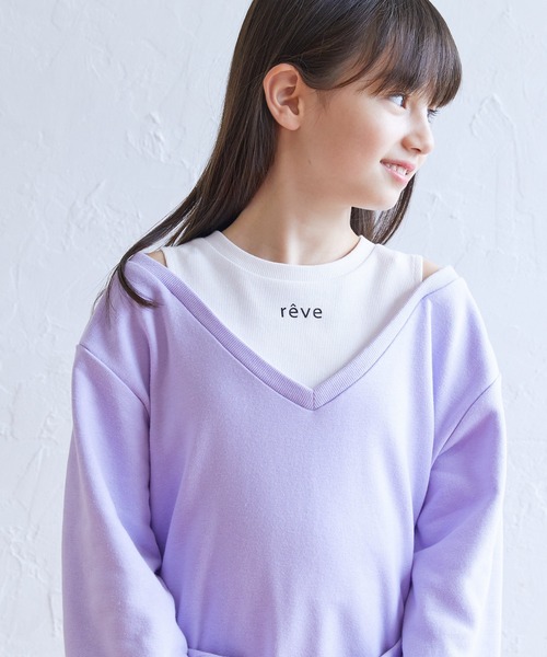 coca（コカ） トレーナー キッズ タンクレイヤード風スウェット キッズ
