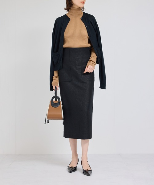 スカート BALLI (バリ)ラメ無地ポケット付きタイトスカート