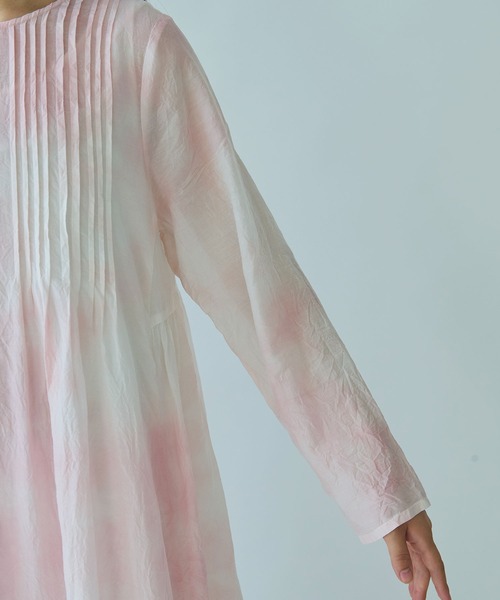 bulle de savon ワンピース pink 無回転染め pin tuck