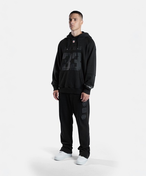 BALR. ブラック フード付きジャケット & ジャージパンツ セット BALR.（ボーラー） ワイドパンツ スウェットパンツ ジャージ NFL X