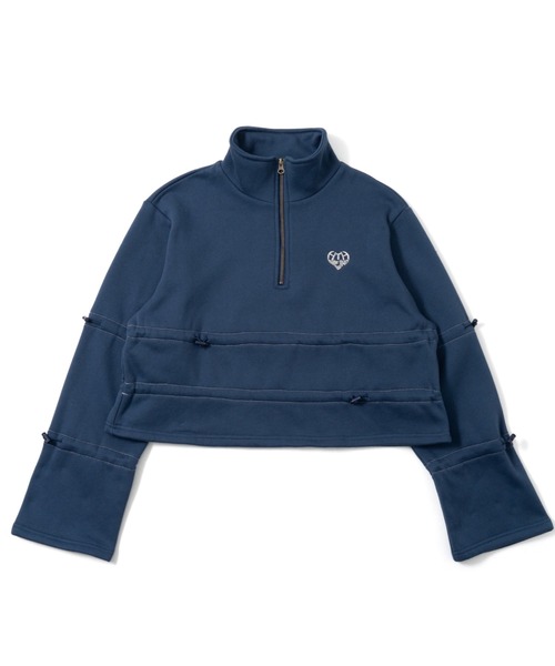 トレーナー スウェット Draw cord half zip sweat レディース