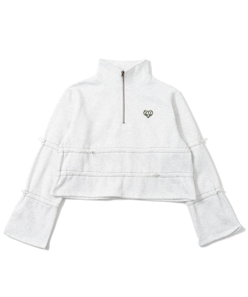 トレーナー スウェット Draw cord half zip sweat レディース HTH トレーナー スウェット Draw cord half zip sweat