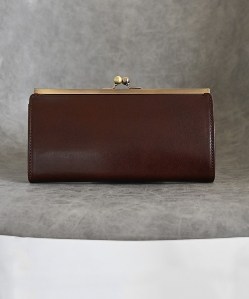 An+u 財布 レザー× ガマグチ ロングウォレット leather purse メンズ 