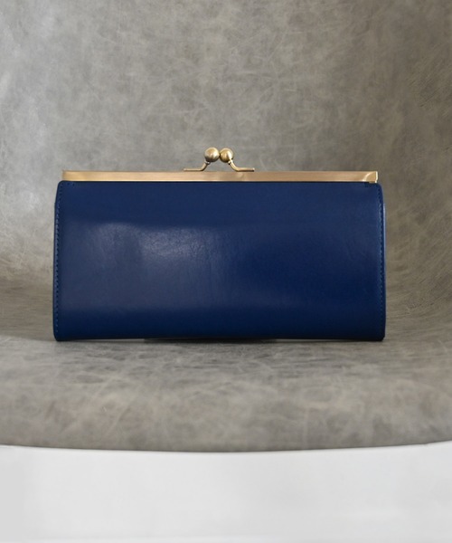 An+u 財布 レザー× ガマグチ ロングウォレット leather purse メンズ 