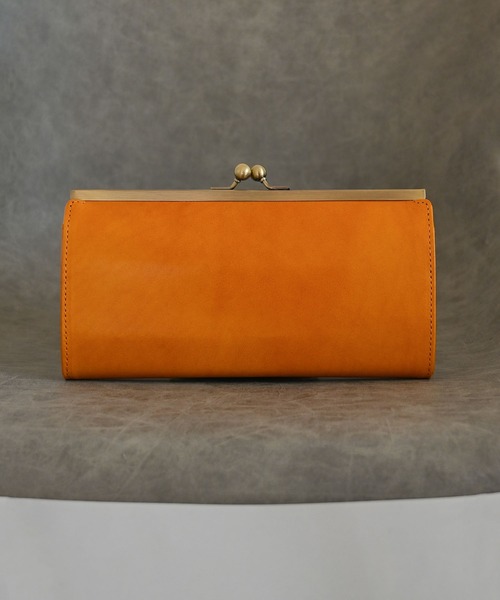 An+u 財布 レザー× ガマグチ ロングウォレット leather purse メンズ 