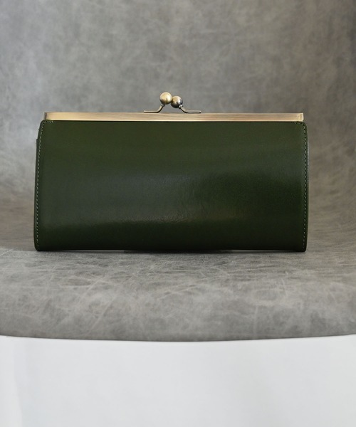An+u 財布 レザー× ガマグチ ロングウォレット leather purse メンズ 