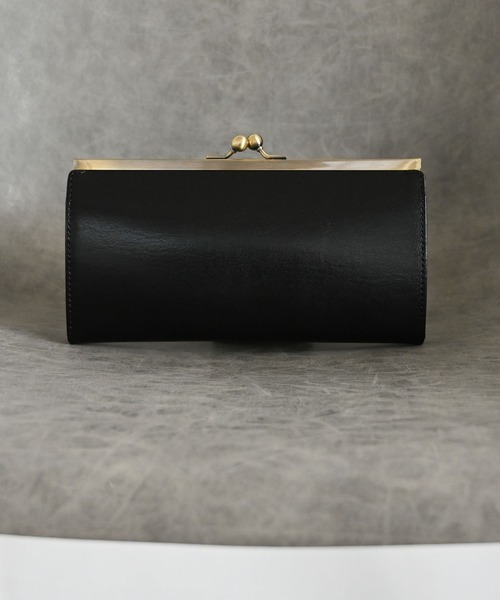 An+u 財布 レザー× ガマグチ ロングウォレット leather purse メンズ 