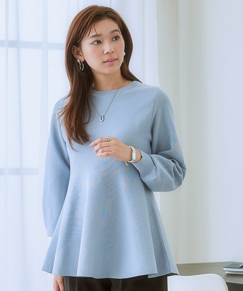 ニット セーター パフスリーブペプラムニット レディース 7days Life Styling ニット セーター ペプラムパフスリーブ