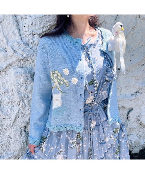 タグ付♥♥SWAN LAKEモチーフニットカーディガンPINKHOUSEピンクハ SWAN LAKEモチーフニットカーディガン｜ピンクハウスオフィシャル